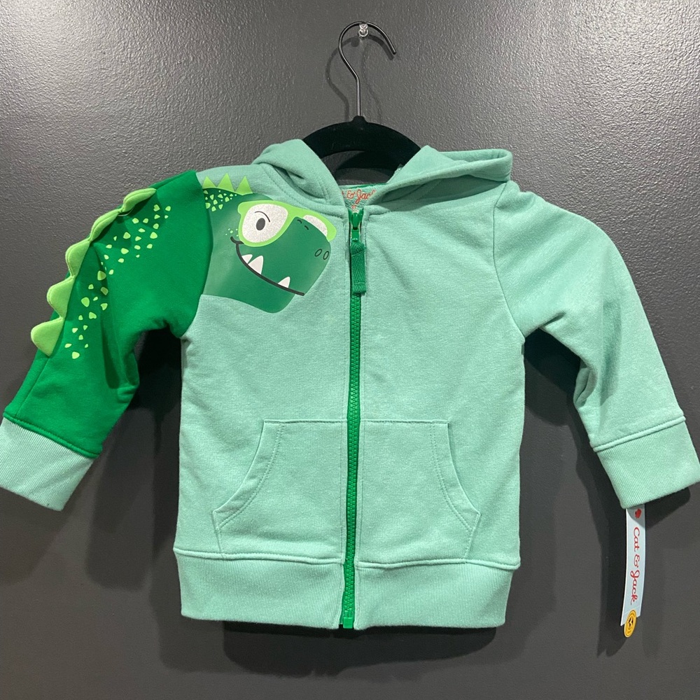 Cat & Jack Boys Green Dinosaur Hoodie